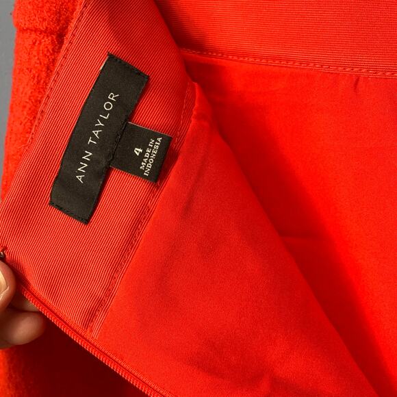 Ann Taylor Red Wool A-Line Skirt Size 4 - Picture 8 of 8